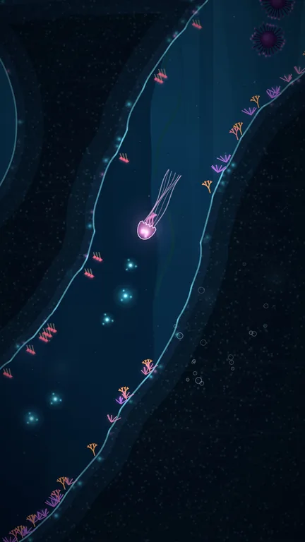 Drift's cave in the Lumen look: a jellyfish floating through a deep blue chamber.