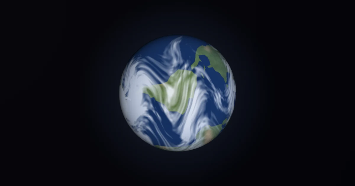 A closer view of the full Earth.