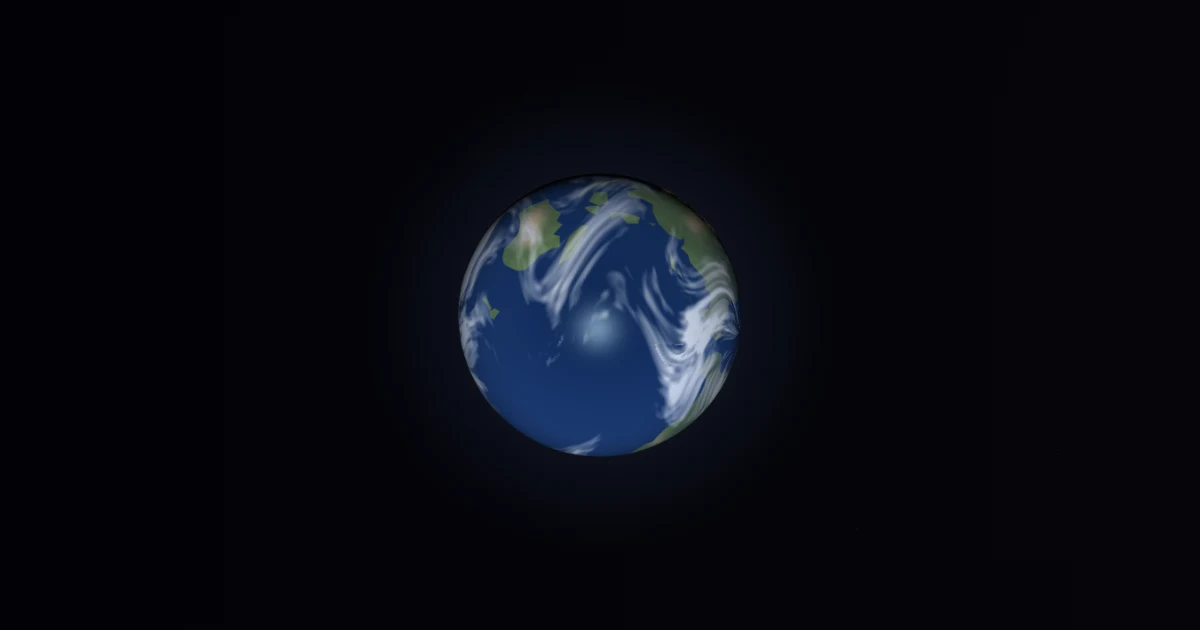 Earth at its farthest from the Moon, noticeably smaller in an identical frame.