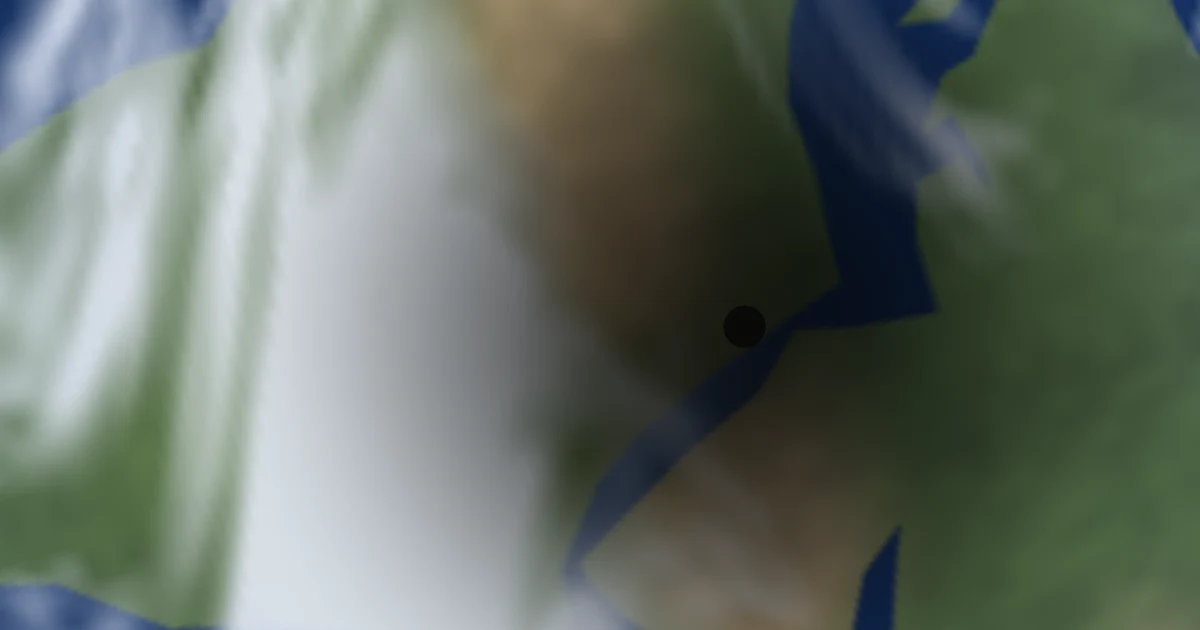 A closer view of the same moment, the umbra clearly visible over southern Egypt between the Nile and the Red Sea.