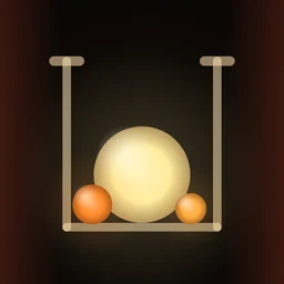 The Squeeze the Orbs app icon: three glowing orbs in a glass jar.
